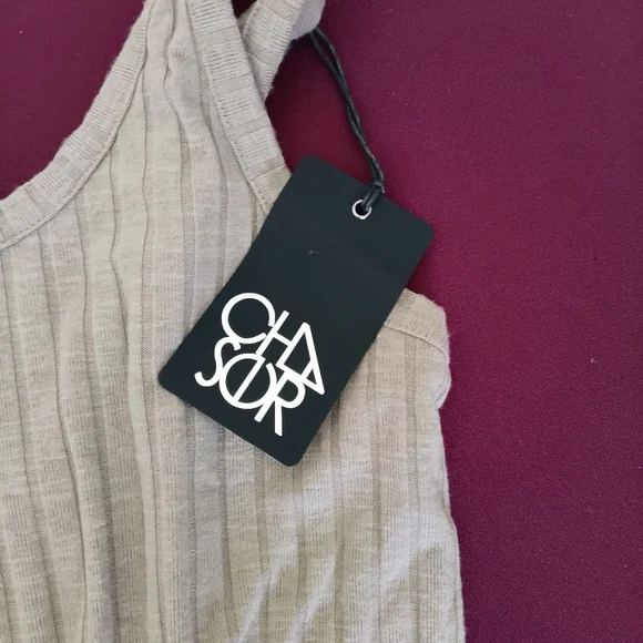 NWT Chaser Poor Boy Rib Double Scoop Tank Romper - Picture 10 of 12